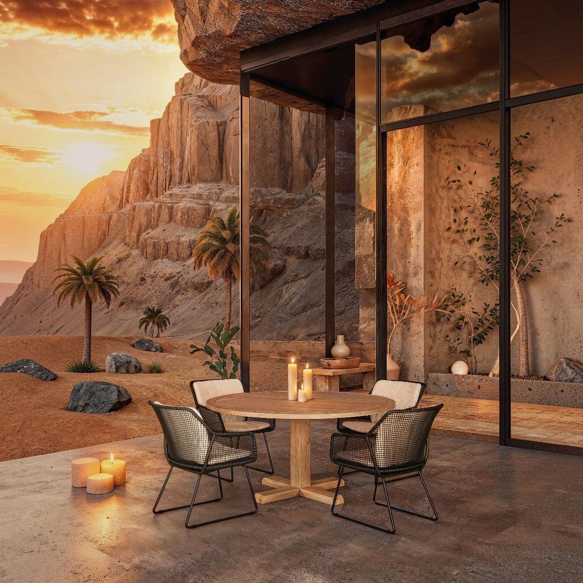 Catania table and Esta chairs