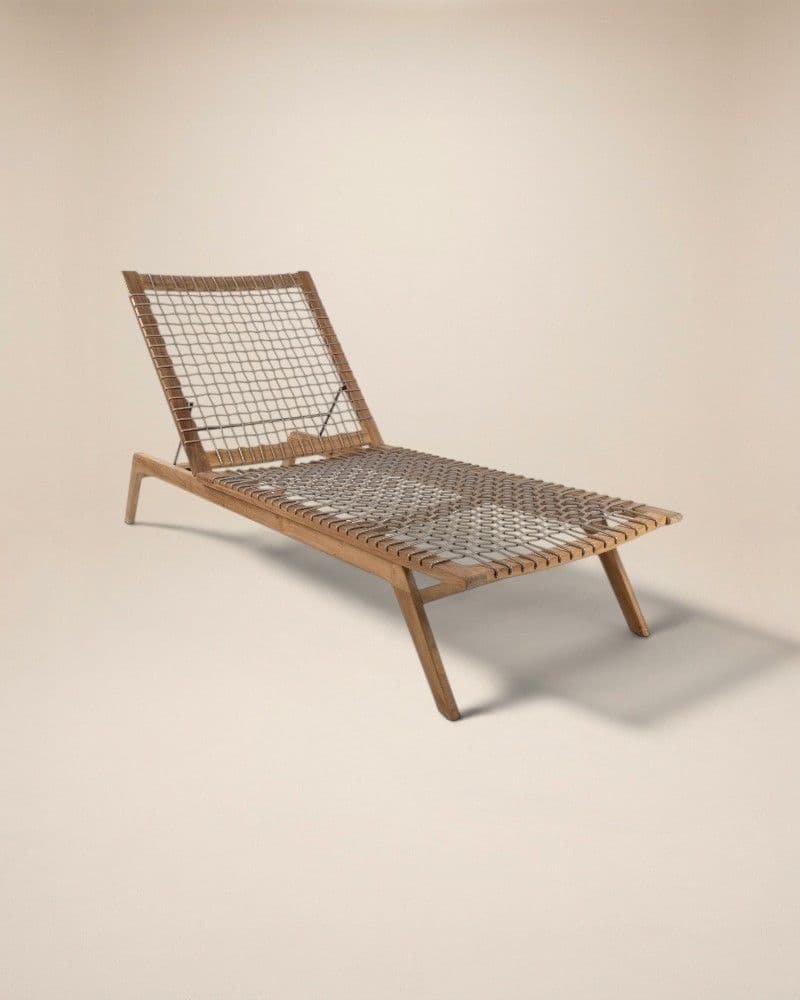 Sun Lounger - Teak/Straps