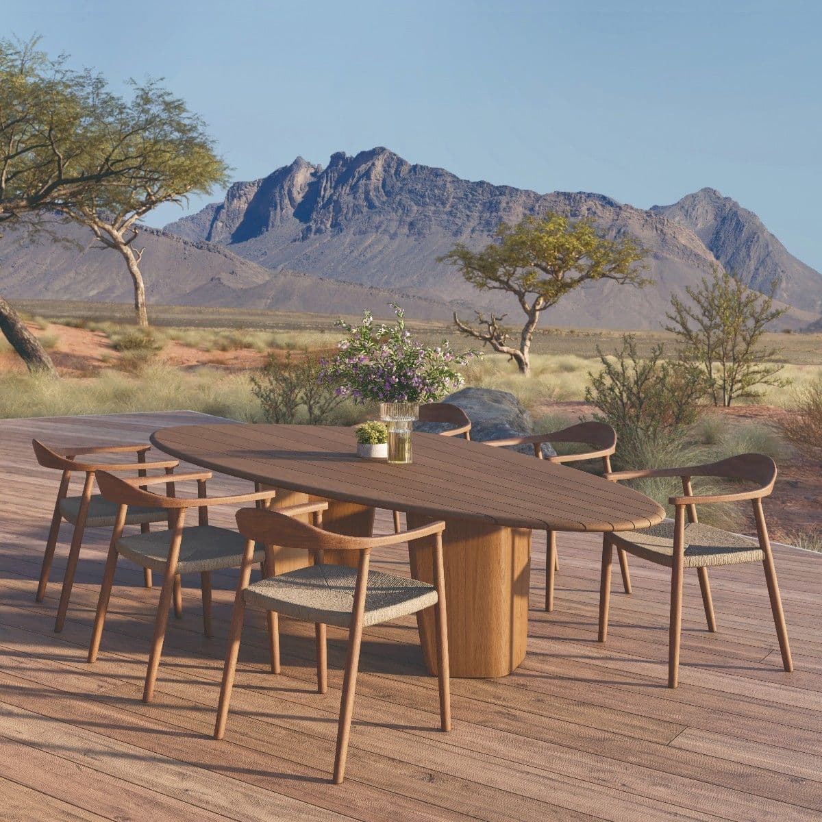 Sorrento dining table and Forli armchairs